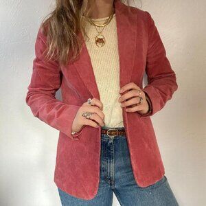 Boden Corduroy Librarian Core Salmon Pink Preppy Minimalist Blazer Jacket Size 6